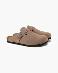 Suede Clogs Beige
