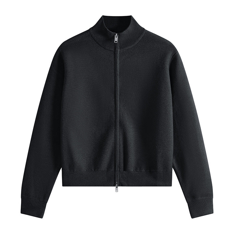 Essential Zip Sweater Black