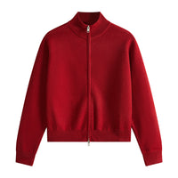 Essential Zip Sweater Red