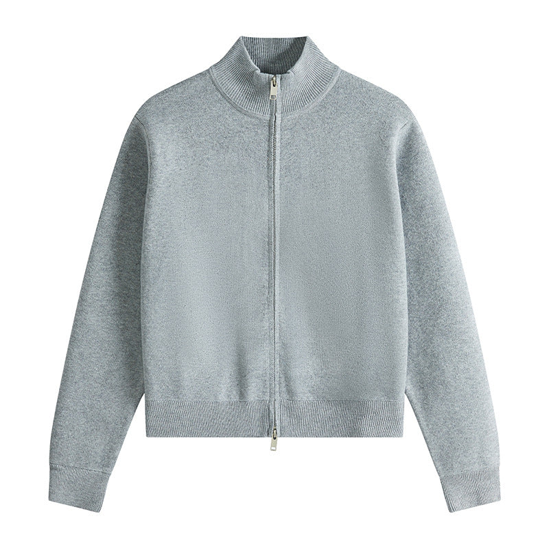 Essential Zip Sweater Grey